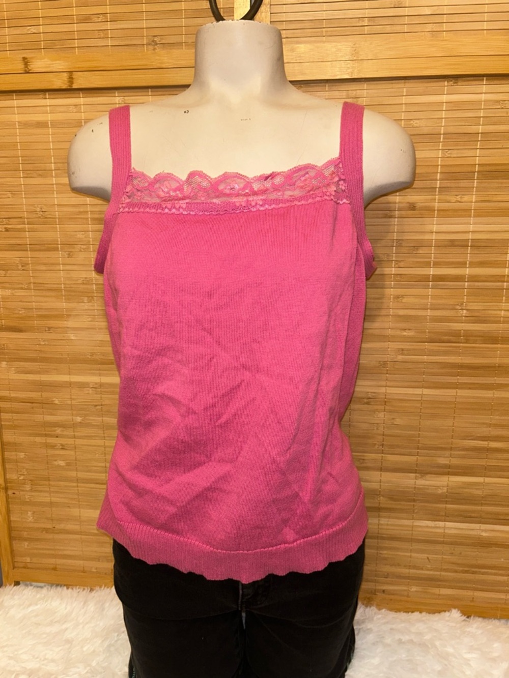 Christopher & Banks vintage Y2K sweater tank top lace trim XL Fairy cami